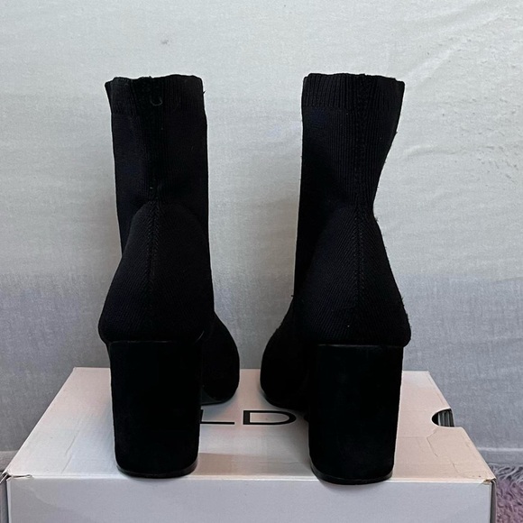 Black knit ankle booties / sock boots - Picture 5 of 6